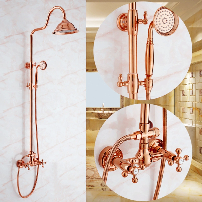 Luxury Gold Rose Golden Shower Spray System Shower Head Set