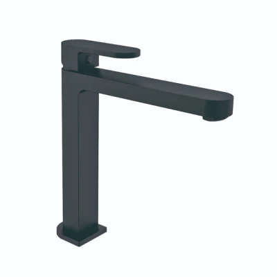 Rubinetti per lavabo in ottone massiccio nero opaco, miscelatore termostatico per acqua con rubinetto da cucina bianco monoforo