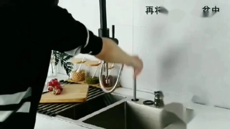 Rubinetto da cucina Foshan monocomando monoforo con molla estraibile nero opaco (BMS-21021K)